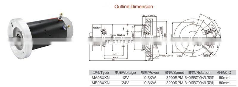Hydraulic Pump 800W 12V DC Motor