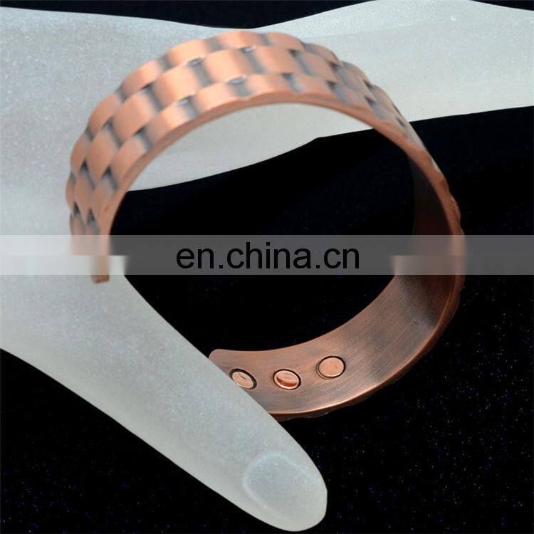 High powered magnets arthritis pain relief mens pure copper magnetic bracelet