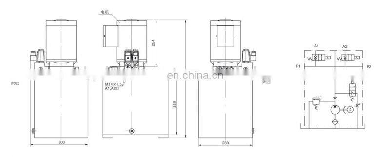Double Acting Hydraulic Power Pack Unit 220V AC