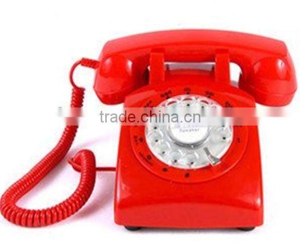 cute vintage landline telephone set with clock and display