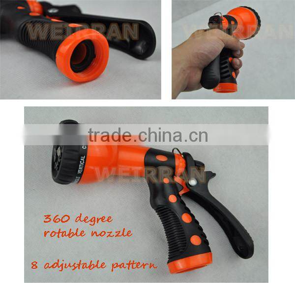 (84715) 8 function sprayer, TPR covered handle 8 patterns ABS rotary hose end spray