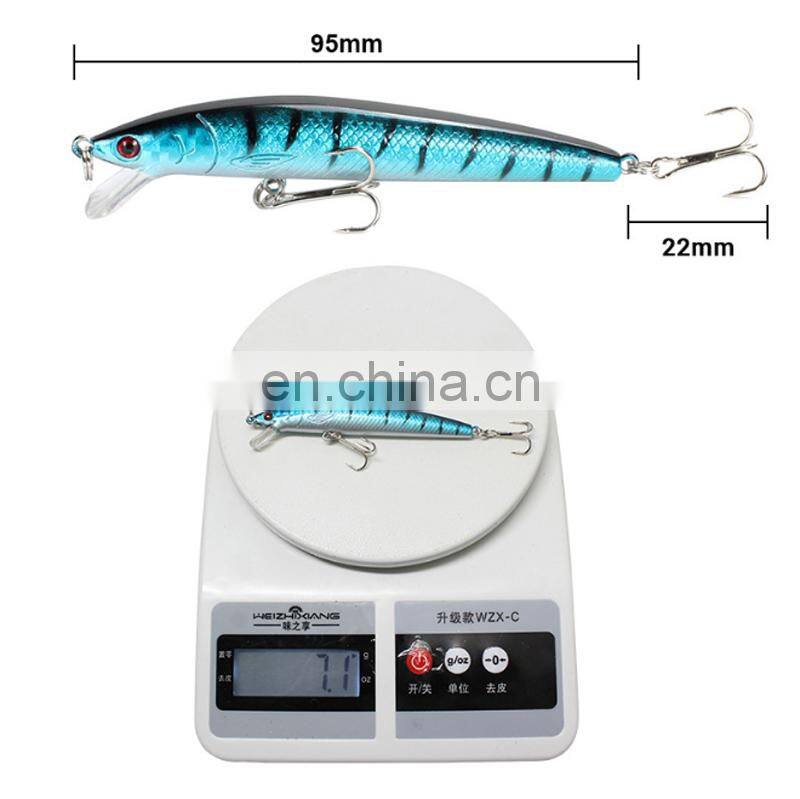 10 Colorful 95mm 7.1g Hard Bait Minnow Fishing Lures Tackle 3D Fish Eyes Cheapest Fishing Lure