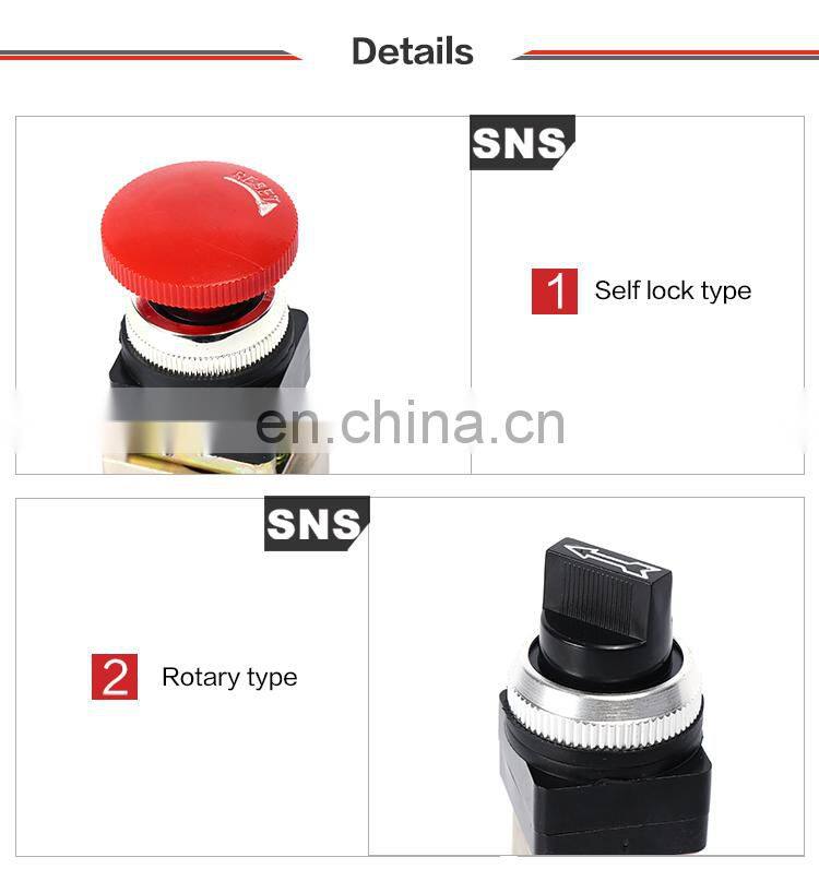 SNS Brand JM Series 3/2 manual directional control valve, mechanical control valve, pneumatic air control valve