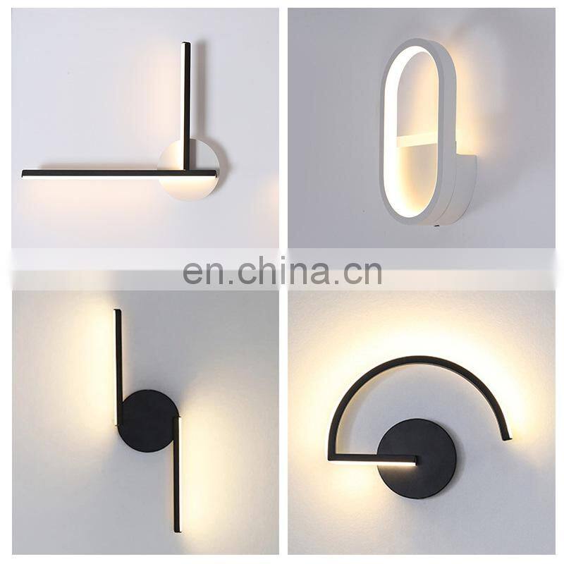 High quality Modern Home Luminaires wall sconce Bright LED 10w 20W Black White Semicircle Hotel Decorative Wall Lamps
