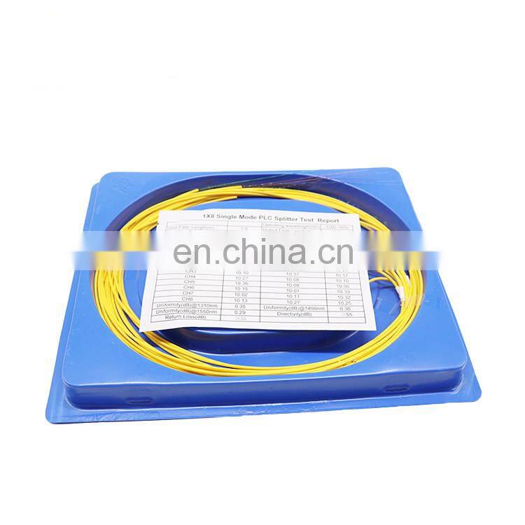 High quality ftth splitter 1:8 fiber optic PLC Steel Tube Type