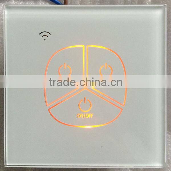 3 gang Touch screen switch, remote control switch, home smar light switch