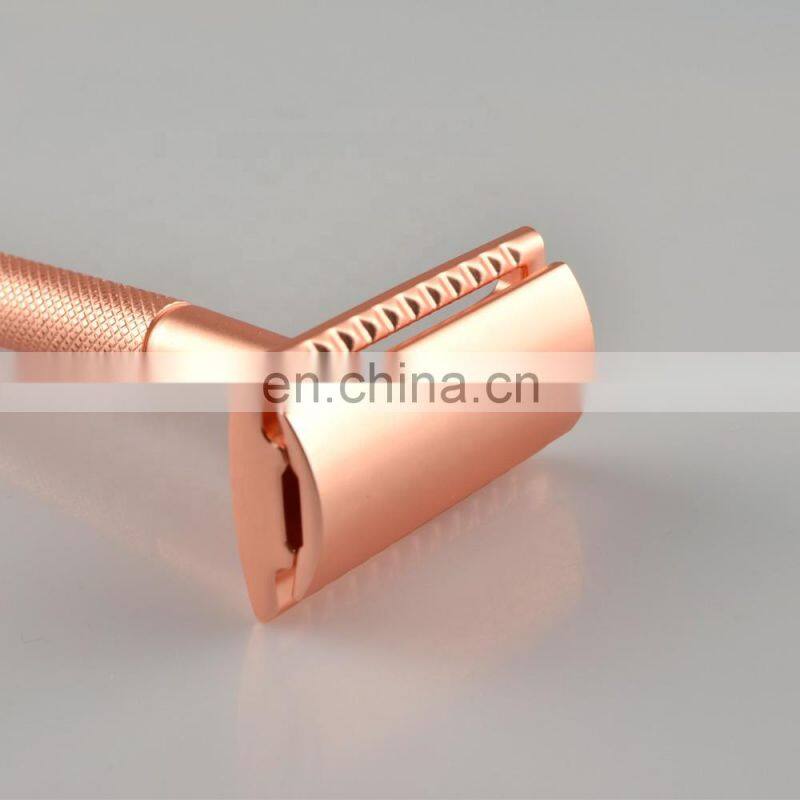 women men no plastic metal matte rose gold safety razor