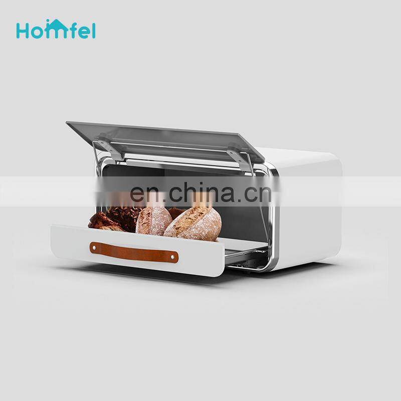 Home Basics Metal Bread Bin For Kitchen Bread Containers And Boxes with Drawer kitchen things