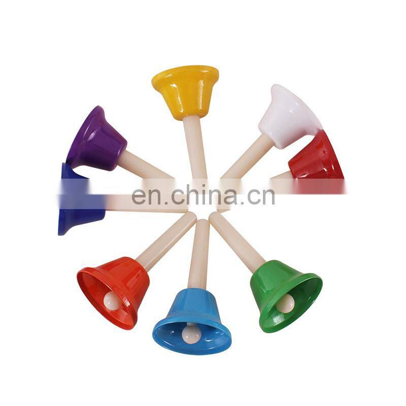 8-Note Hand Bell Children Music Toy Rainbow Percussion Instrument Set 8-Tone Bell Rotating Rattle Beginner Educational Toy Gift