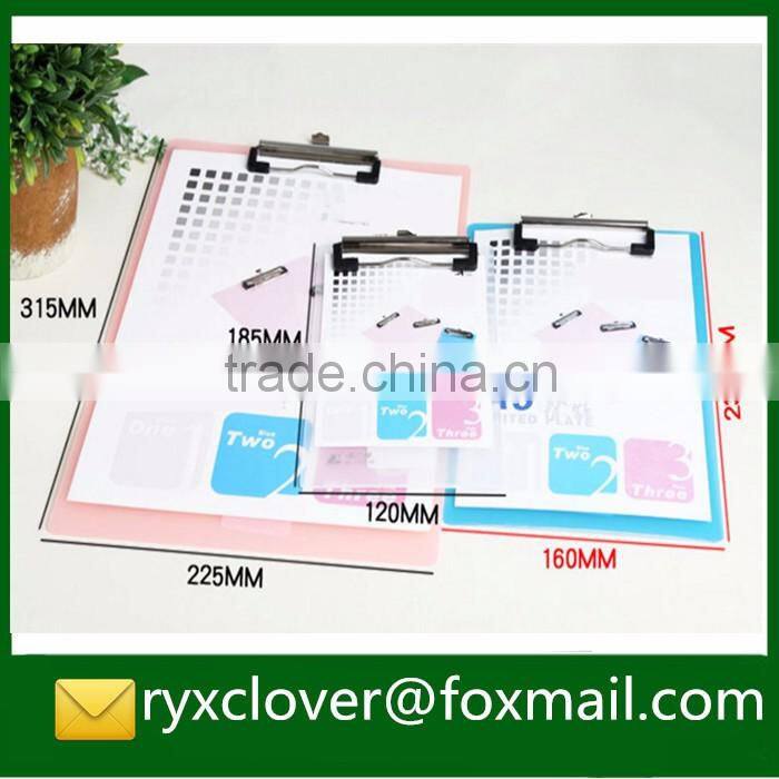 Transparent A4/A5/A6 2mm PP plastic writing clipboard