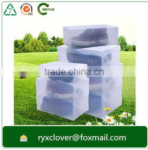 Customized made shoe packaging boxes with clear PVC/PP plastic