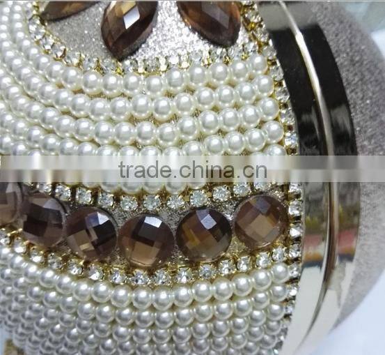 2015 fashion wedding ball pearl beaded clutch bag wedding bag