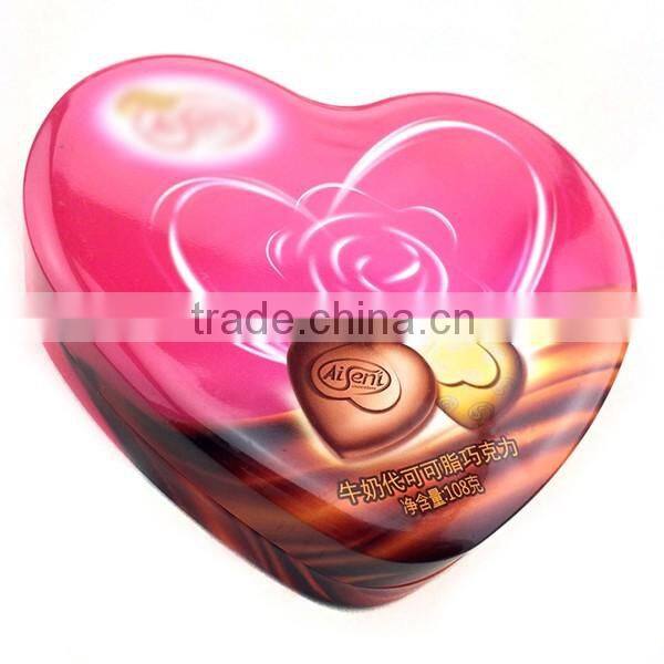 2016 New products metal heart shaped candy tin box, tin can