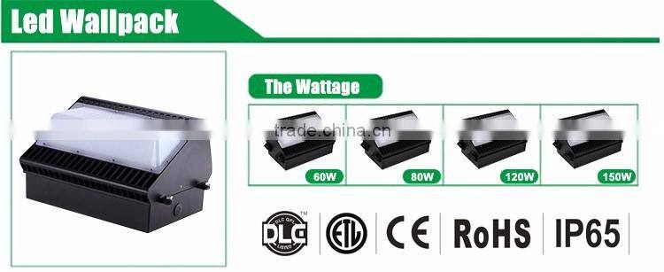 DLC ETC certified 120w led gateway light outdoor wall pack housing