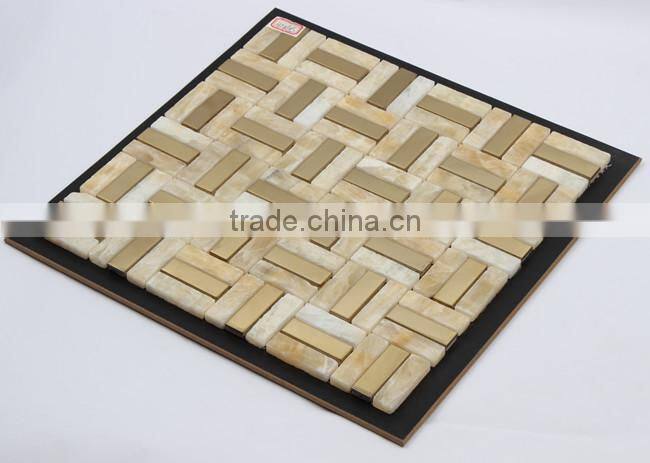 Stainless steel stone mosaic tile