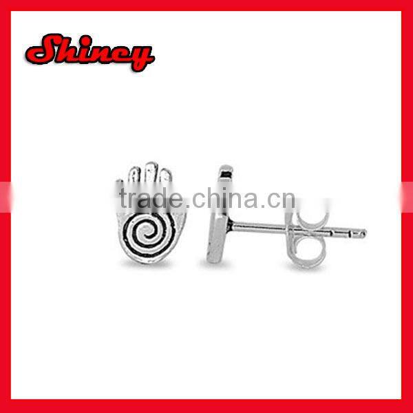 high quality micro paved gold plating white AAA cubic zironia fashion men's earrings