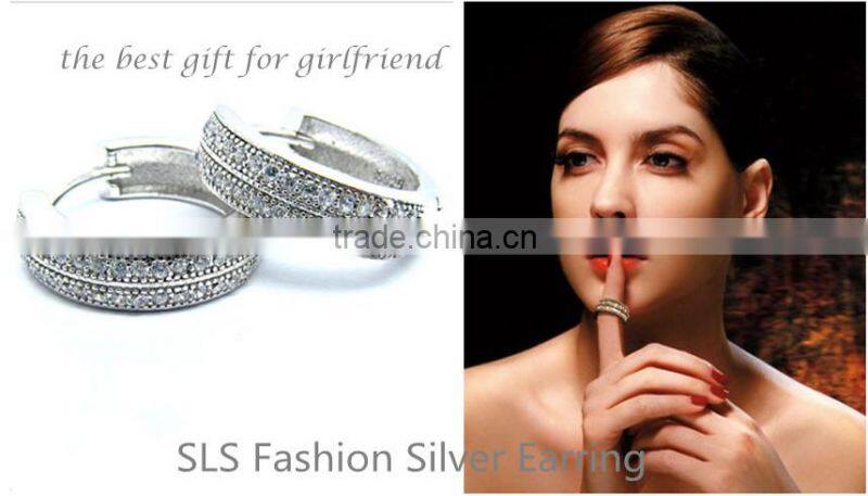 2015 Fashion inspired 925 sterling silver huggie big earrings for women