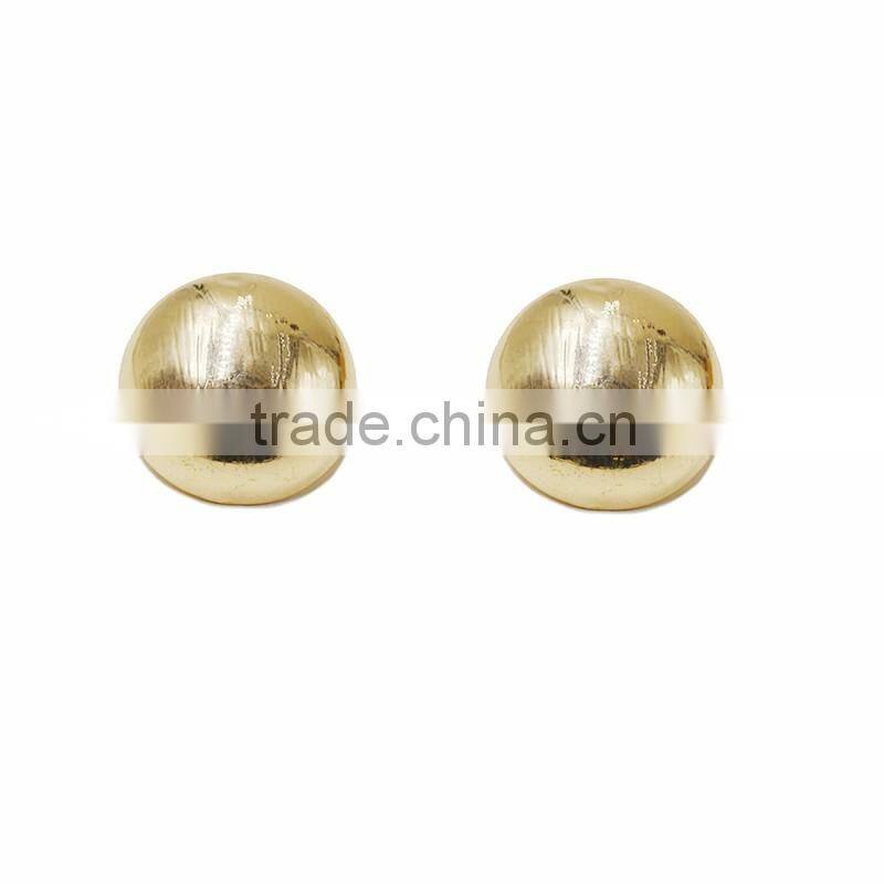 Minimalism Unisex 14k Yellow Gold Ball Stud Earrings for Boys and Girls