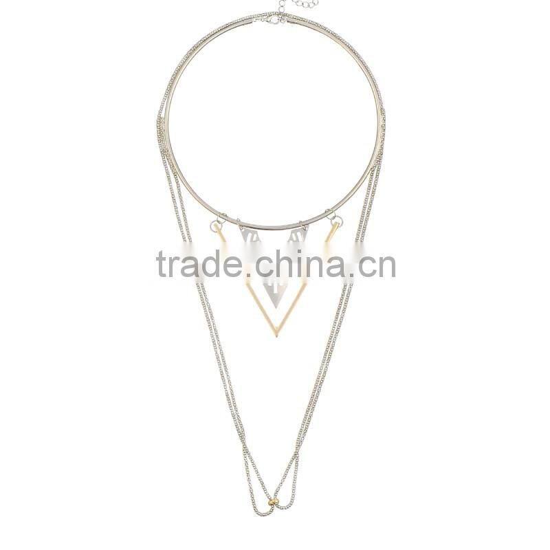 Vogue New Triangle Design Necklet Men Jewelry Chain Pendant Necklace