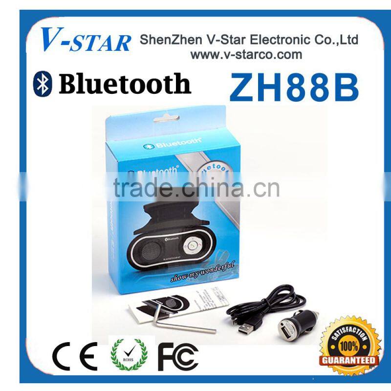 Bluetooth car kit with dual connection sunvior Handsfree Bluetooth Speakerphone with box package for Mobile phone Wholesale