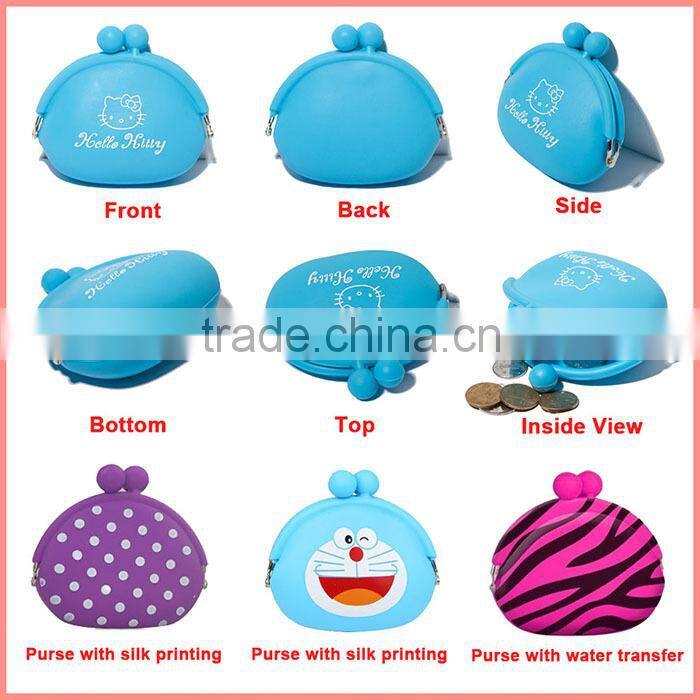 Cheap Price mini silicone rubber change purse colorful kids change purse