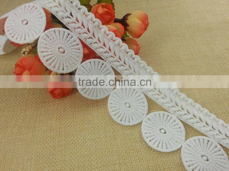 100% emboridery cotton lace for ladies dress --- H1671