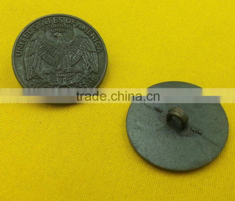 Fancy Metal Shank Button With Owl Logo For Jacket -- MJ1315