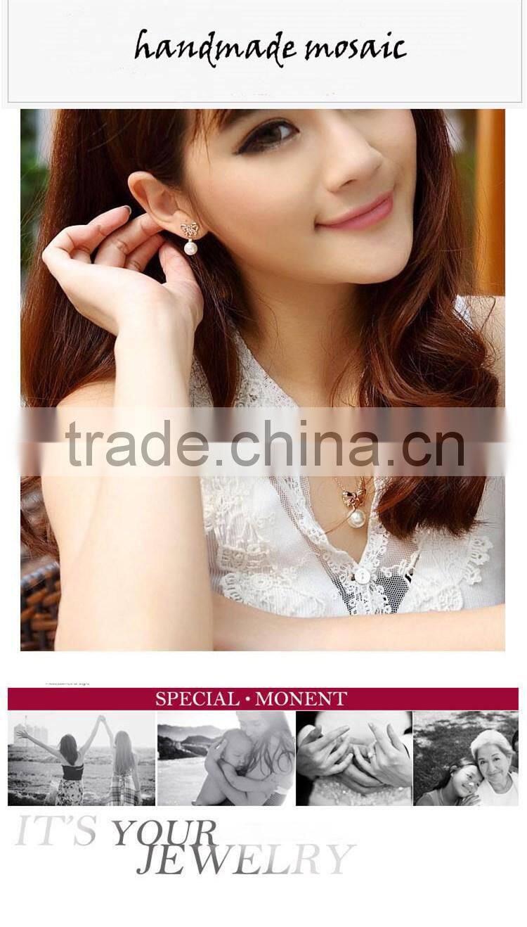 graceful pearl silver necklace earrings set, princess necklace and earring sets