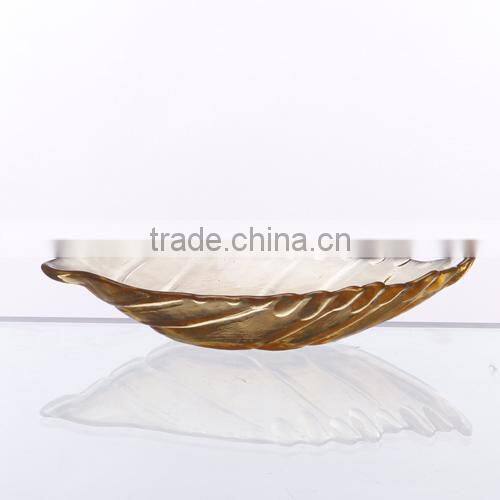 Handmade Amber color mini glass dish