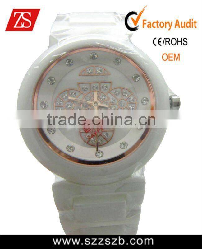 2012 white thick ceramic top grade fashion watch
