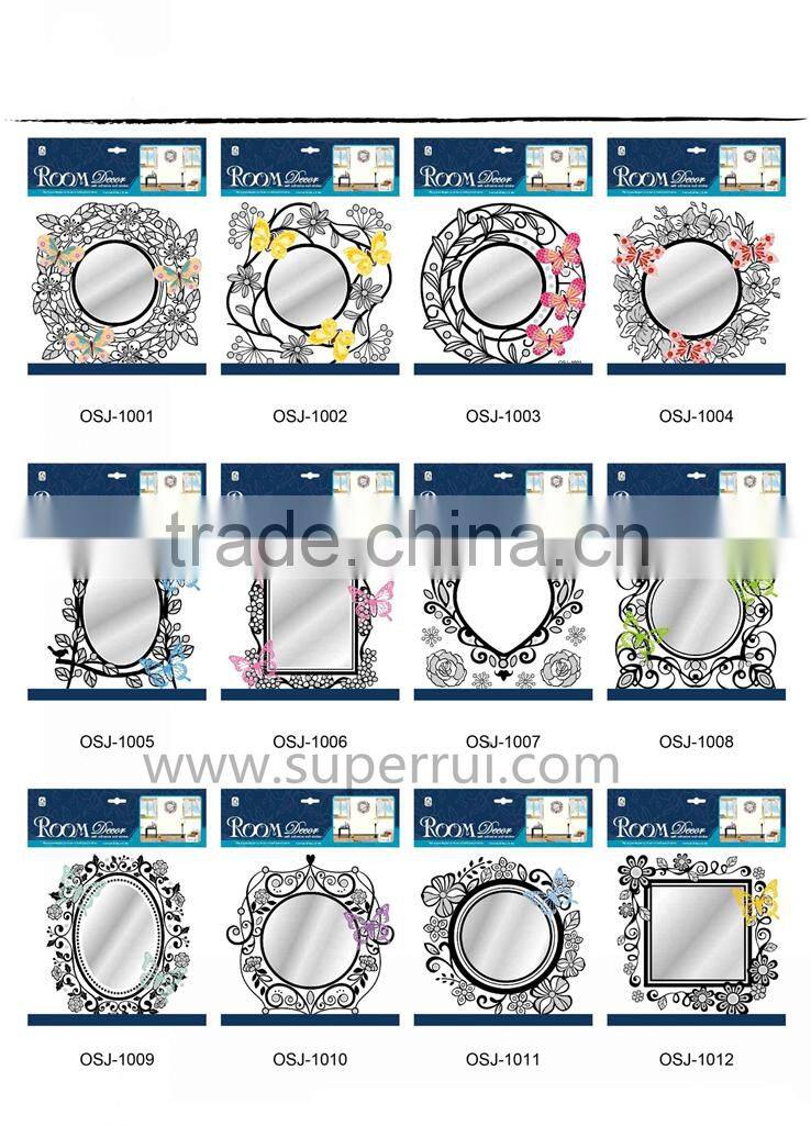 Fun and great design self-adhesive mirror decorative wall sticker