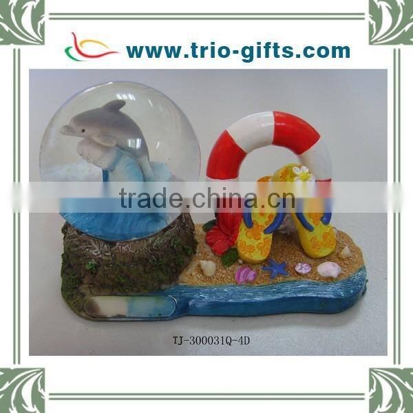 Resin beach chair and umbrella water globe