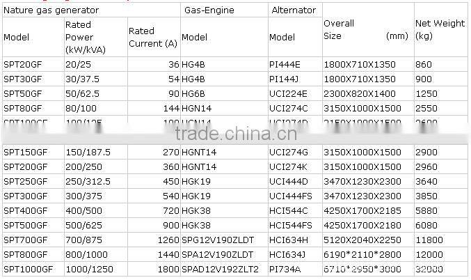natural gas generator supplier in china