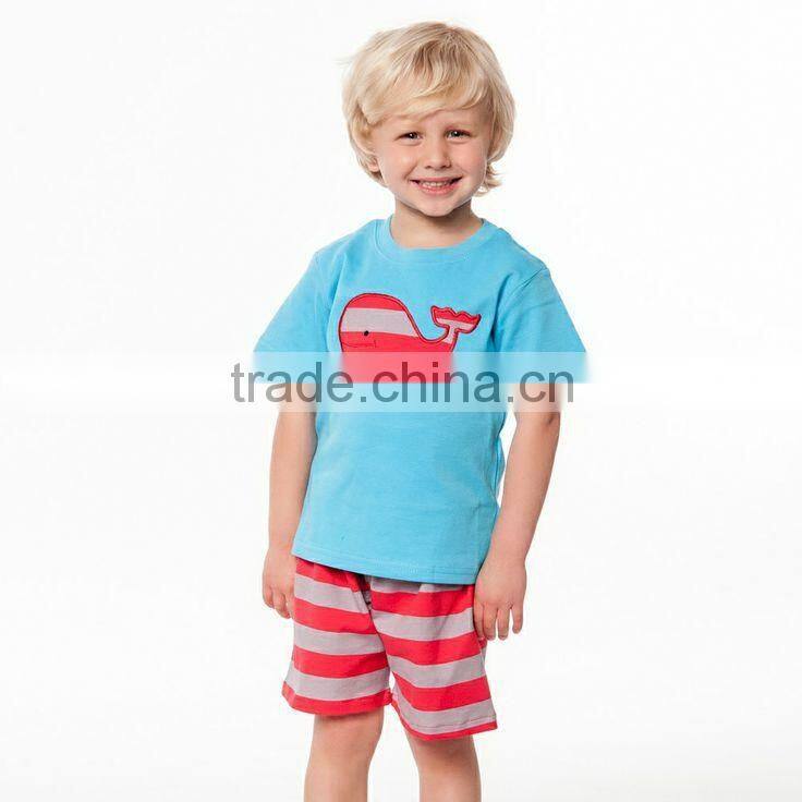Wholesale casual t shirt & shorts design printed cotton childrens tee shirt for boys