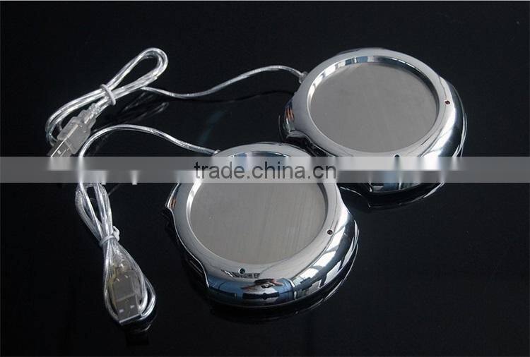 Electroplate shiny usb hub cup/mug warmer with usb hub