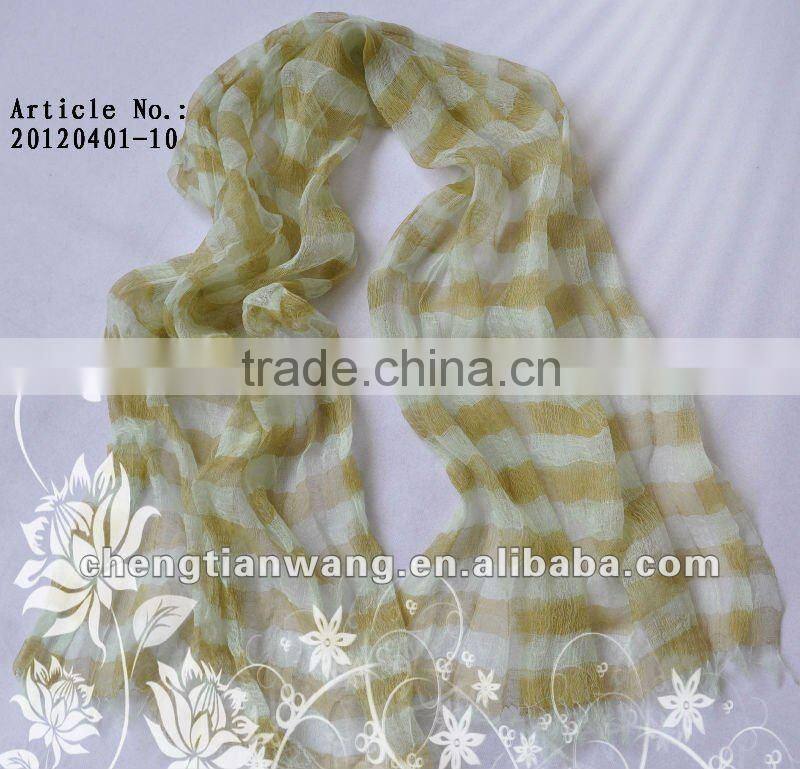 yellow silk wool blend scarf