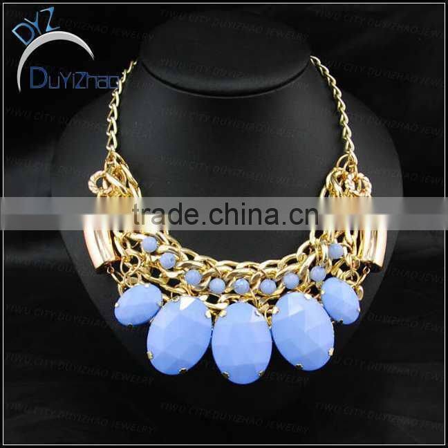 wholesale alloy women handmade gemstone bead necklace