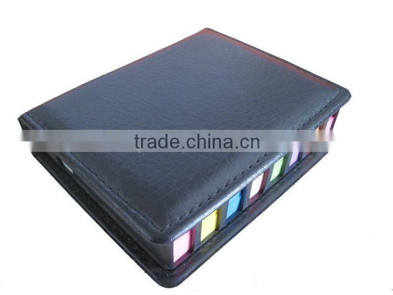 Promotional adhesive leather note organizer