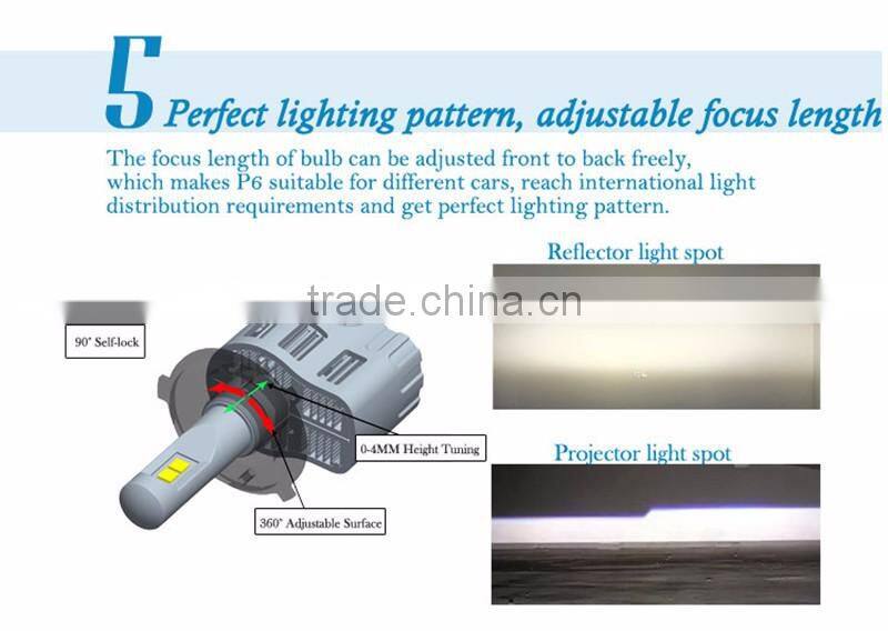 Top quality high efficient heat dissipation 55W 5200lm 9004 9005 h4 p6 car led headlight bulb for cars auto headlight in stock