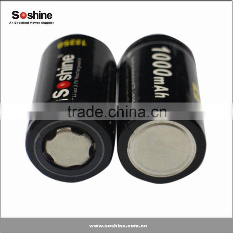 Authentic Lithium ion 3.7v 18350 high capacity battery 1100mm from Soshine