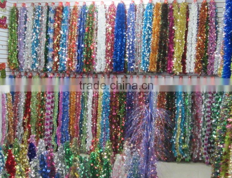 2015 Promtional Artificial PET Tinsel Wreath in Green Color