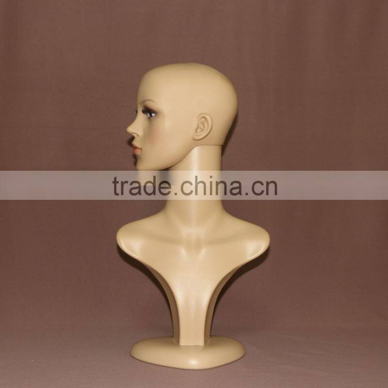 Female makeup jewelry display wig mannequin heads for wig display