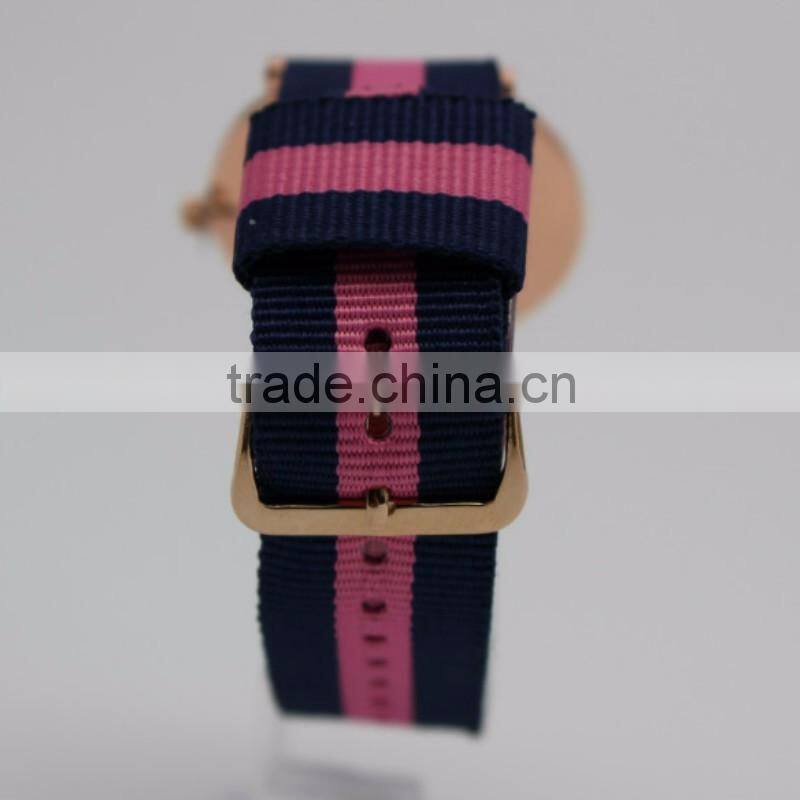 2016 Top Brand Fashion Stainless Steel Nylon Strap Sports Wristwatch Quartz Movement Watch