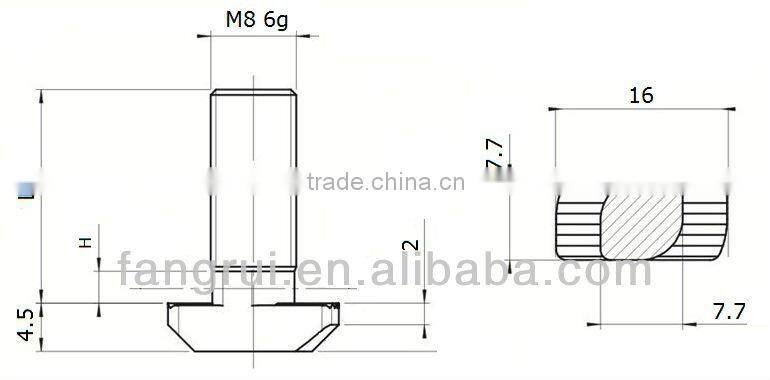 drop in T-slot studs
