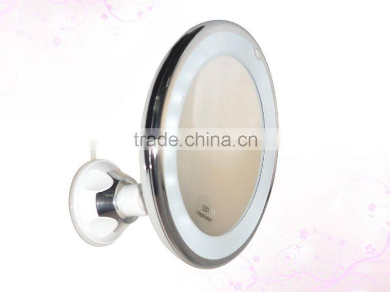 Makeup mirror led lighted Powerme bathroom mirror swivel suction mirror