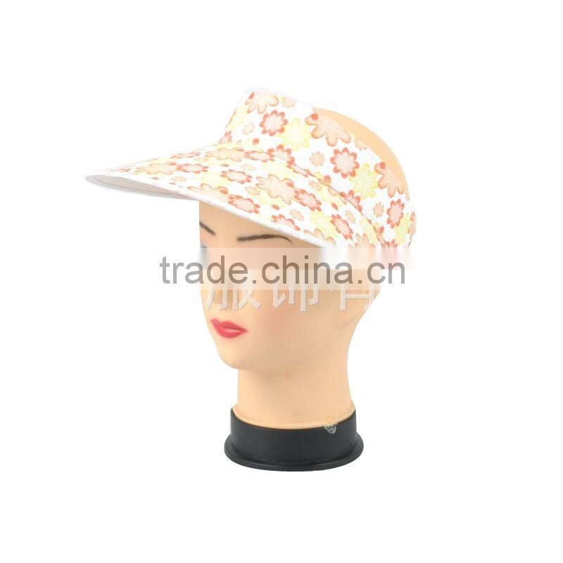 floral print plastic topless cap sun visor hat