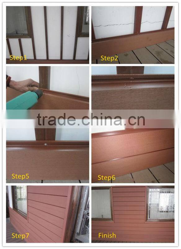 Yuante cheap external decorative PE wood plastic panel wpc wall