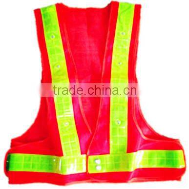 Led reflective safety signal vest