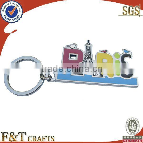 cheap no minimum stainless steel offset print keychain promotion for business gift
