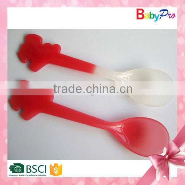 Babypro 2015 China Supplier High Quanlity Baby Product Color Changing Spoon Color Changing Plastic Spoon